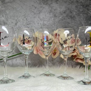 Personalised Christmas Wine Glass, Name and Initial, Name wine glass, Initial and name glasses,