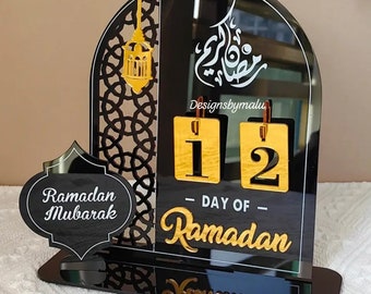 Acrylic Ramadan Mirror countdown , Eid Festival Ramadan Countdown Pendulum Board, Room Decoration, Bedroom Decor, Home Decoration,