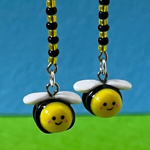 Hearing Aid Charms Cute Bees Earring Cochlear Implant Jewellery Polymer Clay