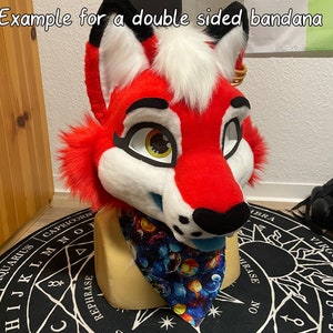 Fursuit Bandana 2.0 with Velcro | ca. 50x50x72cm | Different Patterns | Rainbow, Colour Splashes, Flames, Galaxy, Steampunk, Paws and more