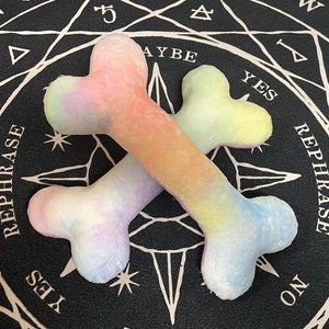 Pastel Rainbow Plush Bone Fursuit Prop with squeaker | 27cm