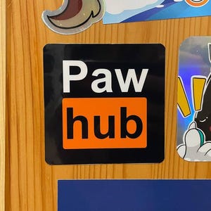 PawHub Sticker | ca. 65x65mm | Parodie Sticker Design | Furry NFSW Sticker