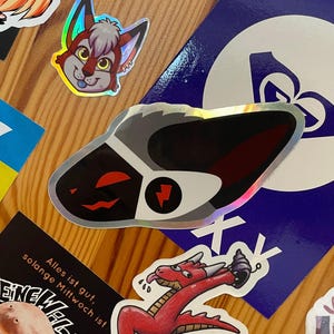 Holo Proto Sticker | ca. 85x45mm | Holographic Iridescent Protogen Head Sticker
