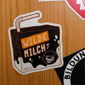 Pegatina de leche salvaje ? 50x60mm | Las cosas salvajes | DWK | ¡La leyenda vive!