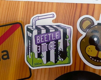 Beetlejuice Sticker | 50x60mm | Tim Burton | Betelgeuse | Halloween | Horror Movie | Lydia Deetz