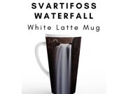 Iceland Waterfall Latte Mug - Svartifoss Basalt Columns - 17oz Ceramic