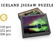 Jigsaw Puzzle - Red Aurora Reflections at Jokulsarlon, Iceland - 120, 252, 500 Piece