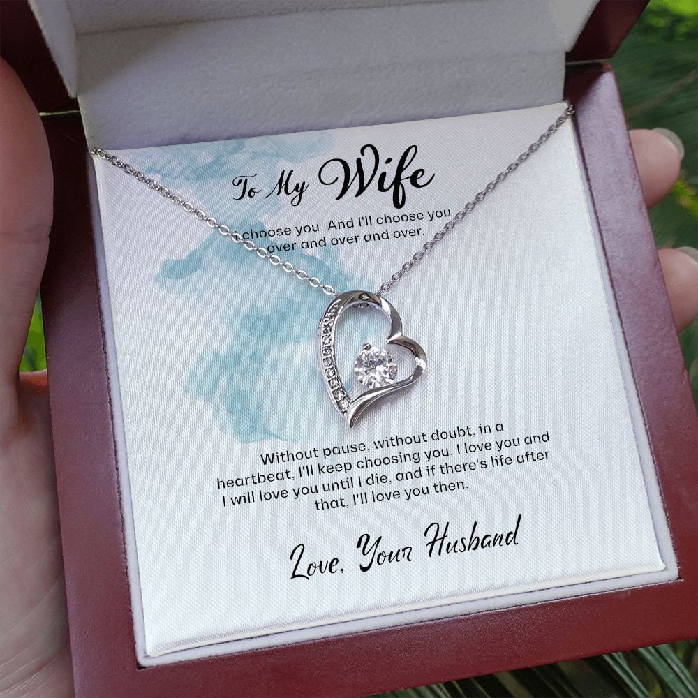 Heart To My Wife Necklace, Anniversary Gift For Wife Birthday Gift, Wi –  Bradley Elaine