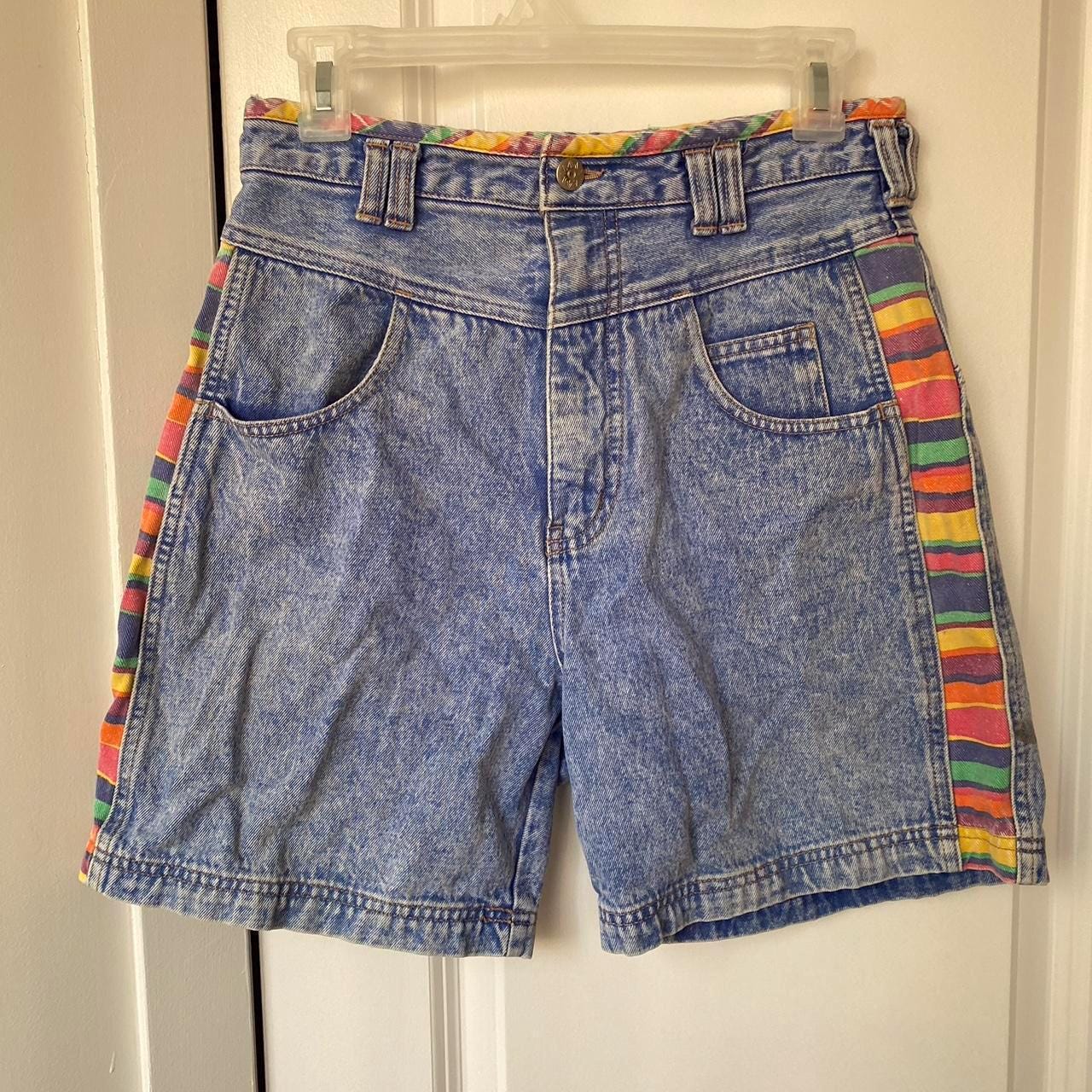 Clothing Colourful Denim Shorts Shorts With Fringe Clearance