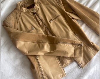 Giacca vintage in pelle scamosciata e cuoio (S) / Danier, stile Mod anni '90