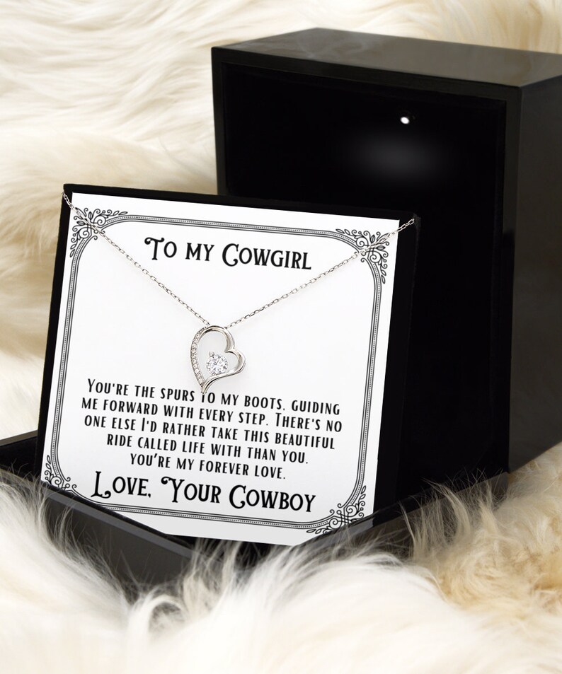 Heart Necklace to My Cowgirl, Western Valentines Gift, Gift for — free download