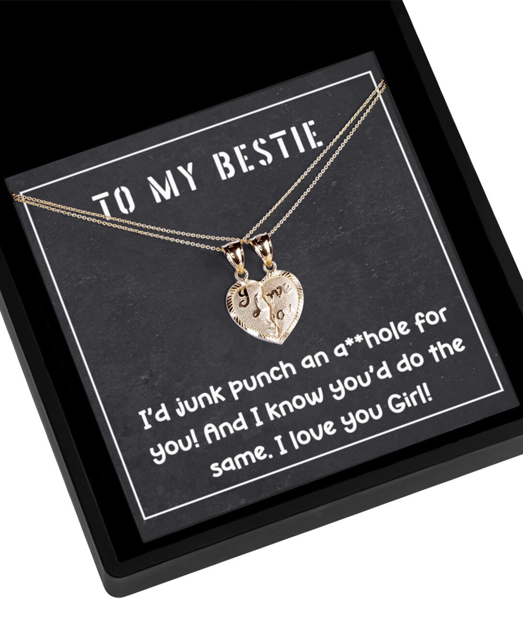 Funny Best Friend Gift Breakable Heart Necklace Bestie Bff Gift Galentines Day Present Etsy