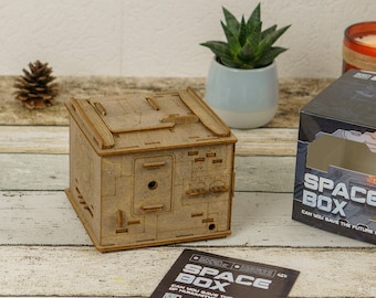 Brain Teaser Puzzle Box For Adults SPACE BOX Quest Logical Mind Game Mechanical Puzzle Escape Room Wooden Jigsaw Puzzle Trick Secret Box