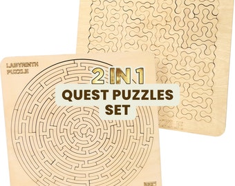 ESC WELT Quest Puzzles Set - Wooden Brain Teasers - Unique Montessori Challenge Puzzle -  Eco-Friendly & Educational Toy for Puzzle Lovers