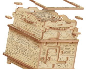 Puzzle 3D Orbital Box dla dorosłych - Drewniane pudełko z puzzlami 3 w 1 - Escape Room w pudełku - Gry logiczne w pudełku prezentowym - Pomysł na prezent w postaci zestawu modelowego