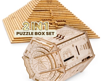 Zestaw logiczny Quest - Escape Room w pudełku - Pomysł na prezent dla dorosłych - Pudełko z łamigłówką i ukrytą przegródką - Pudełko z łamigłówką na gotówkę