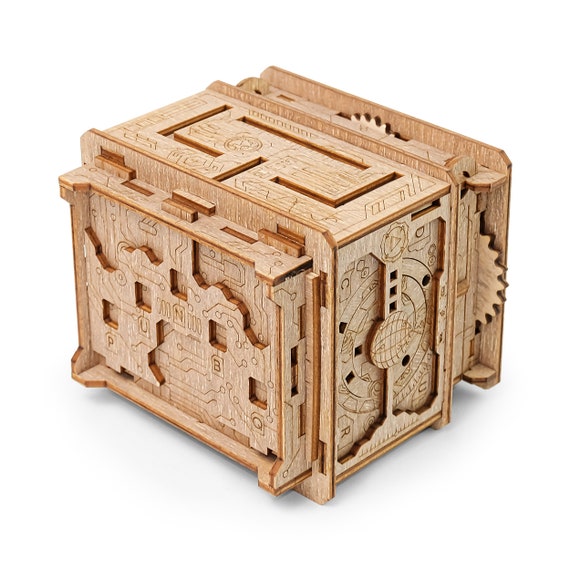 ESC WELT Orbital Puzzle Box for Adults and Teens Logical Mind Game  Mechanical IQ Puzzle Escape Room Wooden Brain Teaser Trick Secret Box 