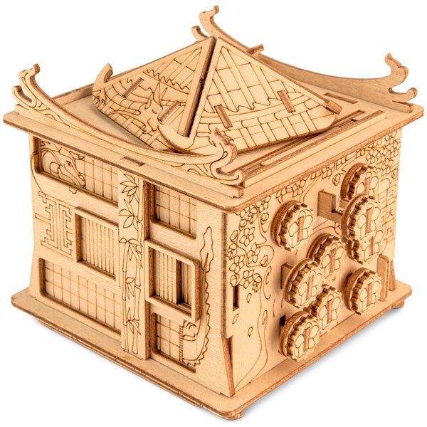 ESC WELT House of Dragon - Wooden Puzzle Box That Can be Creative Gift Packaging. The Escape Room Experience in a Handy Format by EscapeWelt