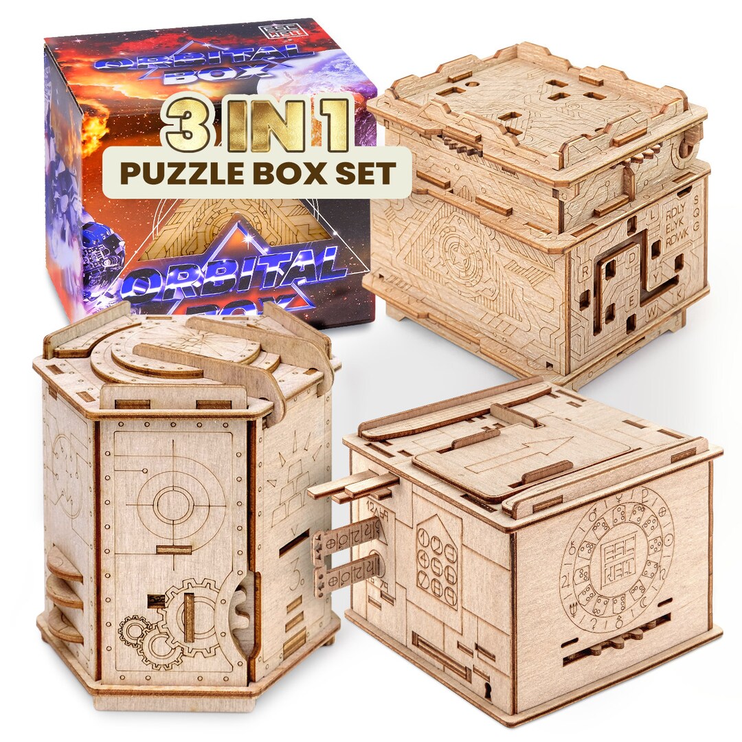 Trio Boxes Set - Escape Room in a Box - Brain Teaser Puzzles for Adults ...