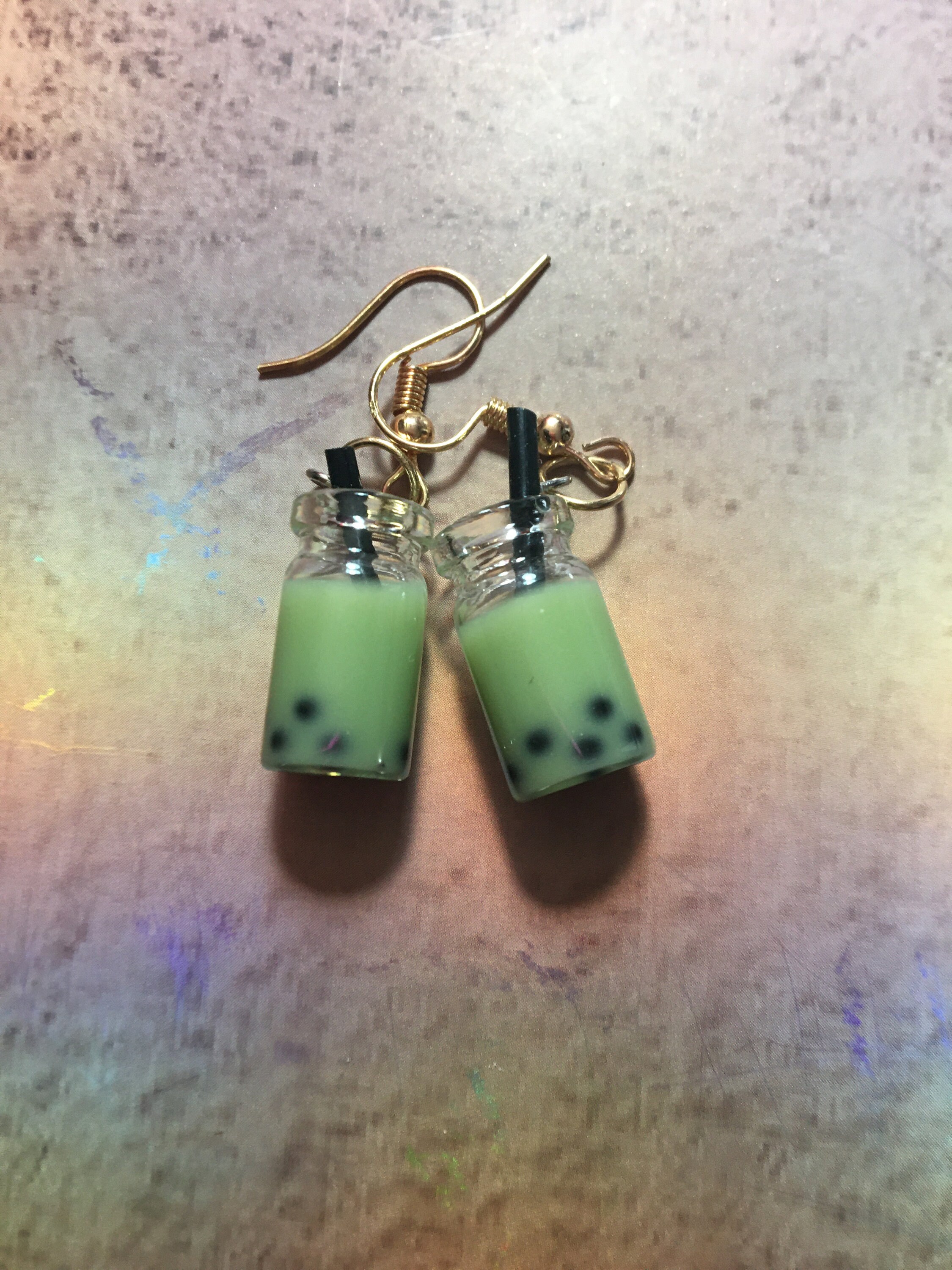 Cute boba tea drink earrings Etsy