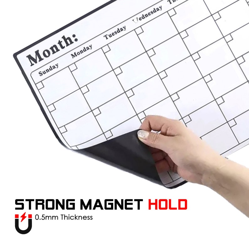 Calendar Refrigerator Calendar 2023 Dry Erase Calendar White