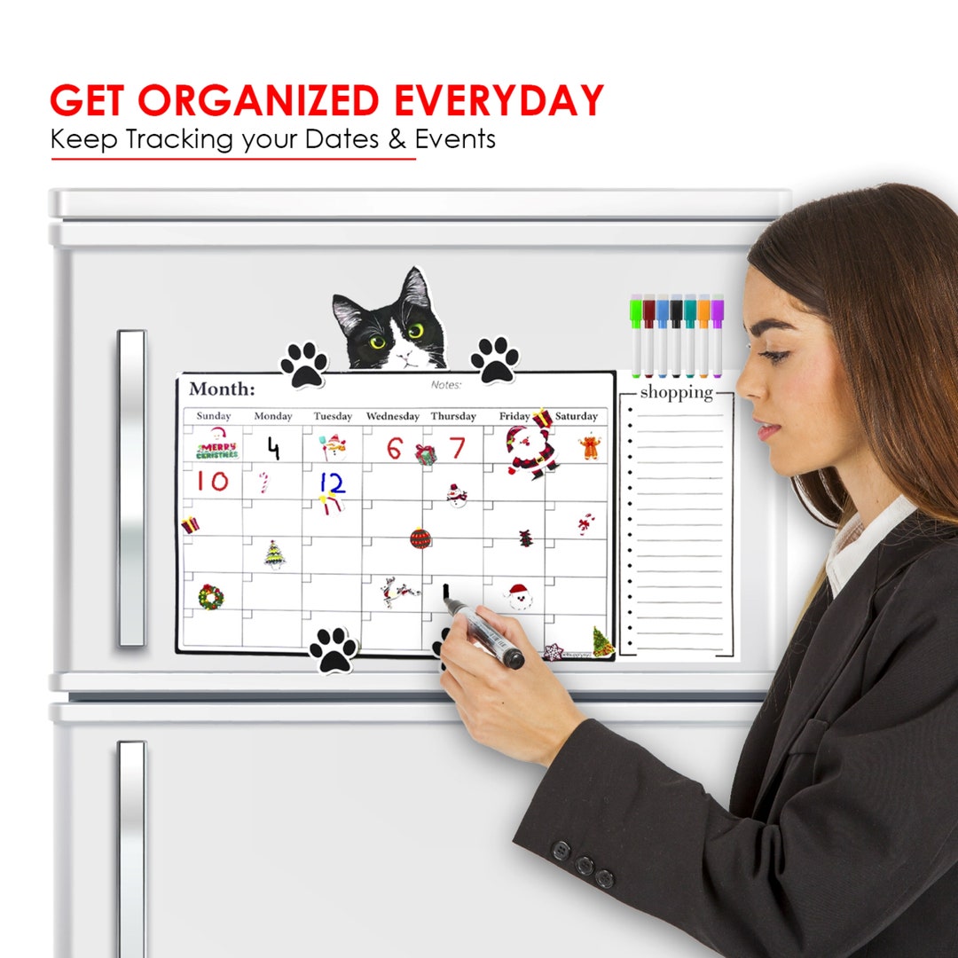 Calendar Refrigerator Calendar 2023 Dry Erase Calendar White