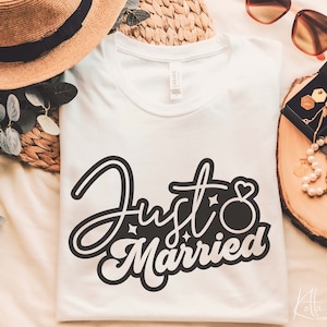 Just Married SVG Bridal Party svg, Quotes shirt gift svg, png, dxf files for cricut