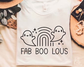 Fab Boo Lous svg, Fall Svg, Halloween Svg, Ghost svg, Halloween shirt gift idea for girl svg, png, dxf files for cricut
