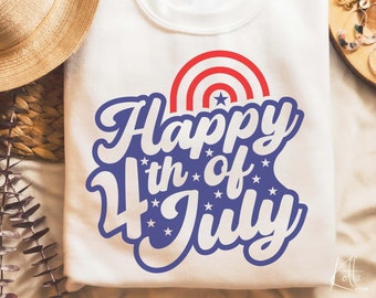 Joyeux 4 juillet SVG, 4 juillet svg, jour de l’indépendance svg, quatrième juillet svg, USA Patriotic svg, chemise svg, png, dfx, fichiers Cricut.