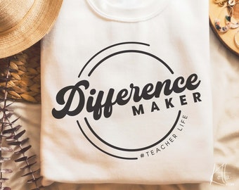 Creador de diferencias svg, vida de maestro svg, camiseta de regalo con citas de maestro svg, png, dfx, archivo de corte Cricut.