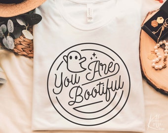 You are Bootiful svg, Halloween Svg, Cute Ghost svg, Fall Svg, Halloween shirt gift idea for girl svg, png, dxf files for cricut