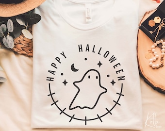 Happy Halloween svg, Fall Svg, Halloween Svg, Ghost svg, Halloween shirt gift idea for girl svg, png, dxf files for cricut