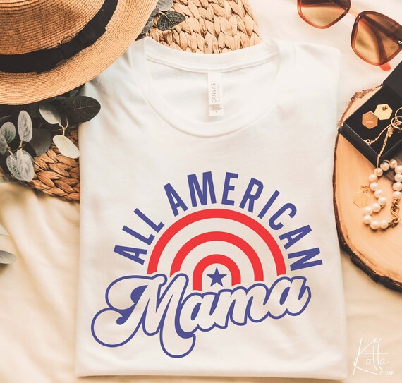 All American Mama SVG, 4th of july svg, Independence day svg, Fourth of July svg, USA Patriotic svg, shirt svg, png, dfx, Cricut files.