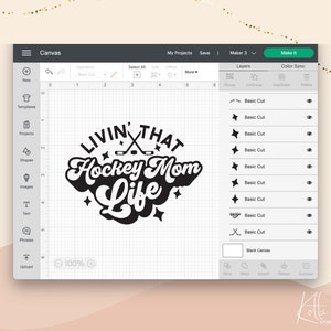 Livin' That Hockey Mom Life SVG, Sportmamma Svg, Citat T-shirt Gåva Svg, PNG, DFX, Cricut Cut-fil. bild 3
