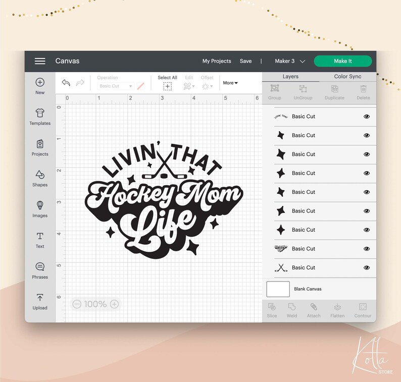 Livin' That Hockey Mom Life SVG, Sportmamma Svg, Citat T-shirt Gåva Svg, PNG, DFX, Cricut Cut-fil. bild 3