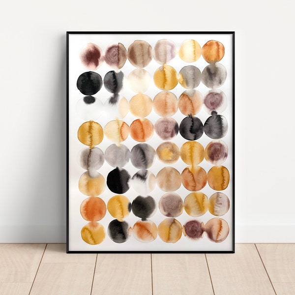 Original Large Abstract Watercolor Circles Abstract Painting Loose Watercolor Geometric Circles Muted Colors Abstract Wall Art Minimalist