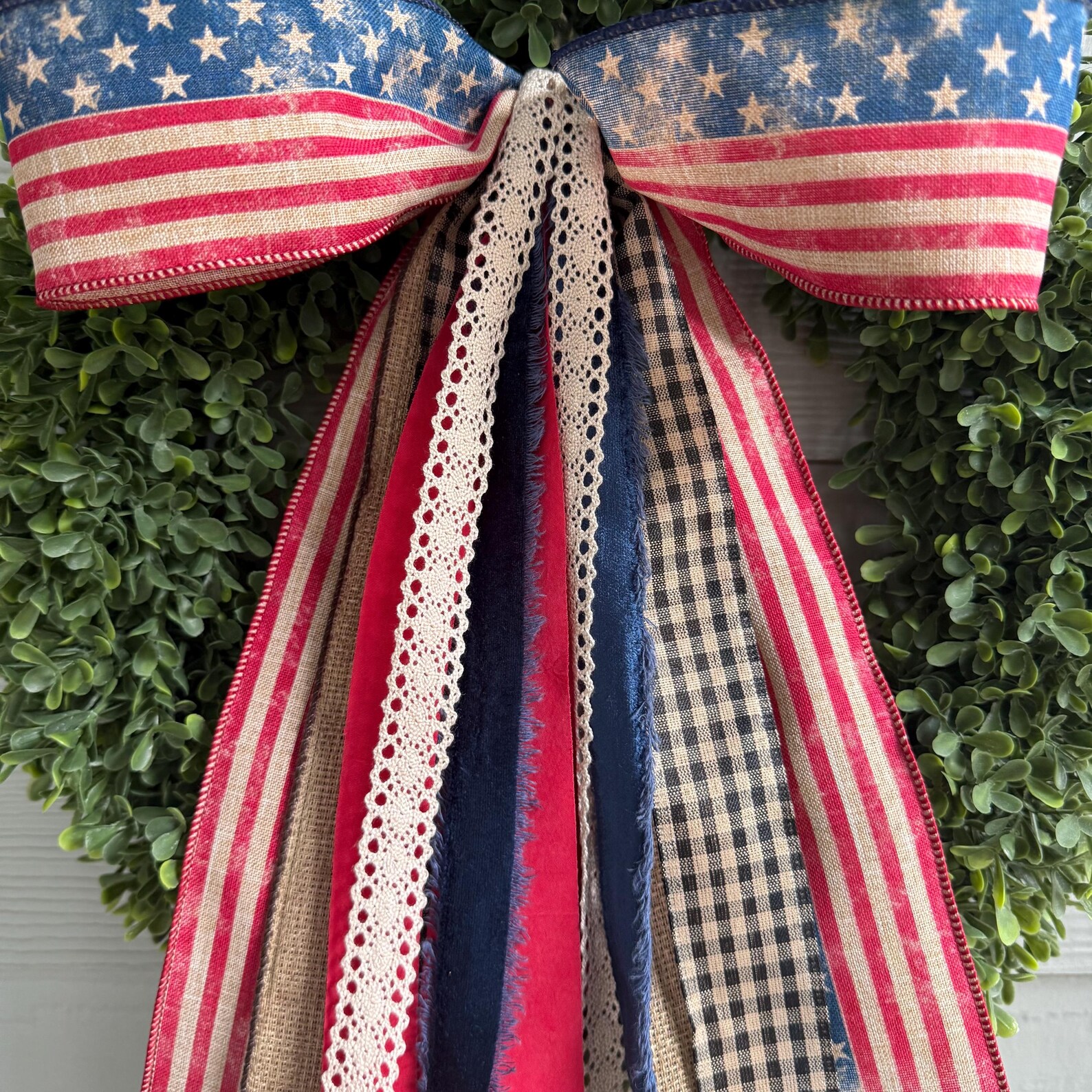 Ribbon Set for Fourth of July, Ribbon Bundle in Red Ivory and Blue ...