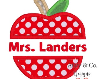 Apple Applique Machine Embroidery Design | Instant Download | Multiple Sizes