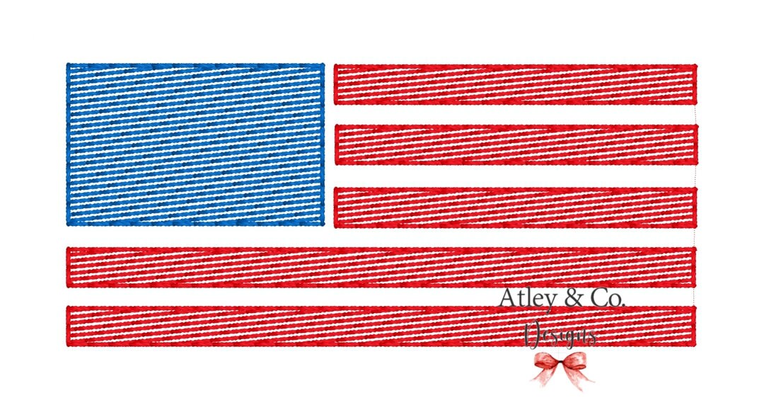 Flag Embroidery Design | Flag Sketch Fill Design | Memorial Day| Fourth ...