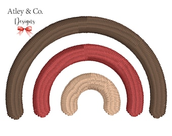 Mini Rainbow Machine Embroidery Design | Instant Download | 5 sizes