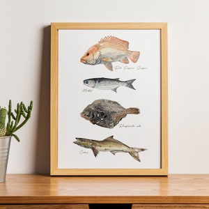 Fishing Watercolor Prints, Handwork Painting Poster, Fish Painting, Beautiful Ocean PRINTABLE Fish Wall Art INSTANT DOWNLOAD_17