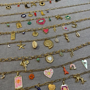Collier personnalisé charms, créez votre collier à breloques, collier breloques, cadeau personnalisé image 7