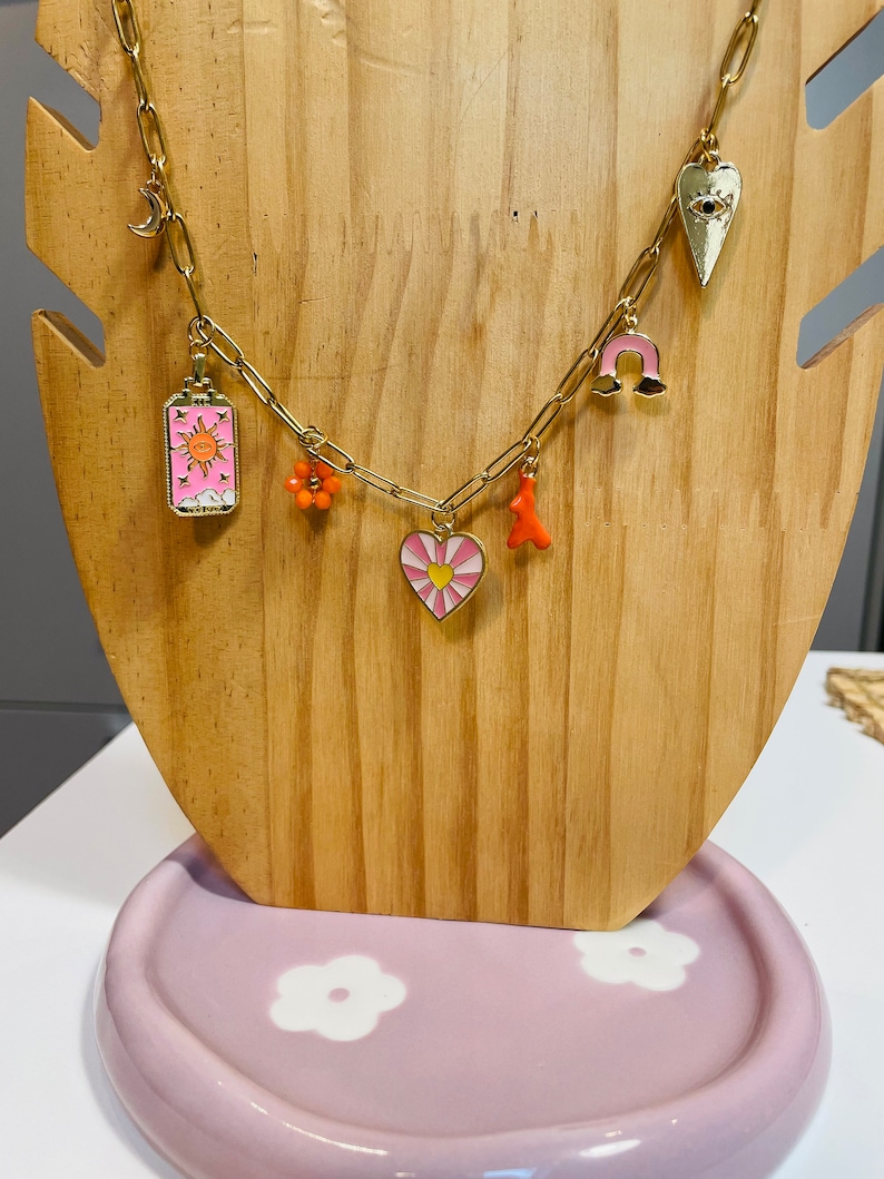 Collier personnalisé charms, créez votre collier à breloques, collier breloques, cadeau personnalisé image 6