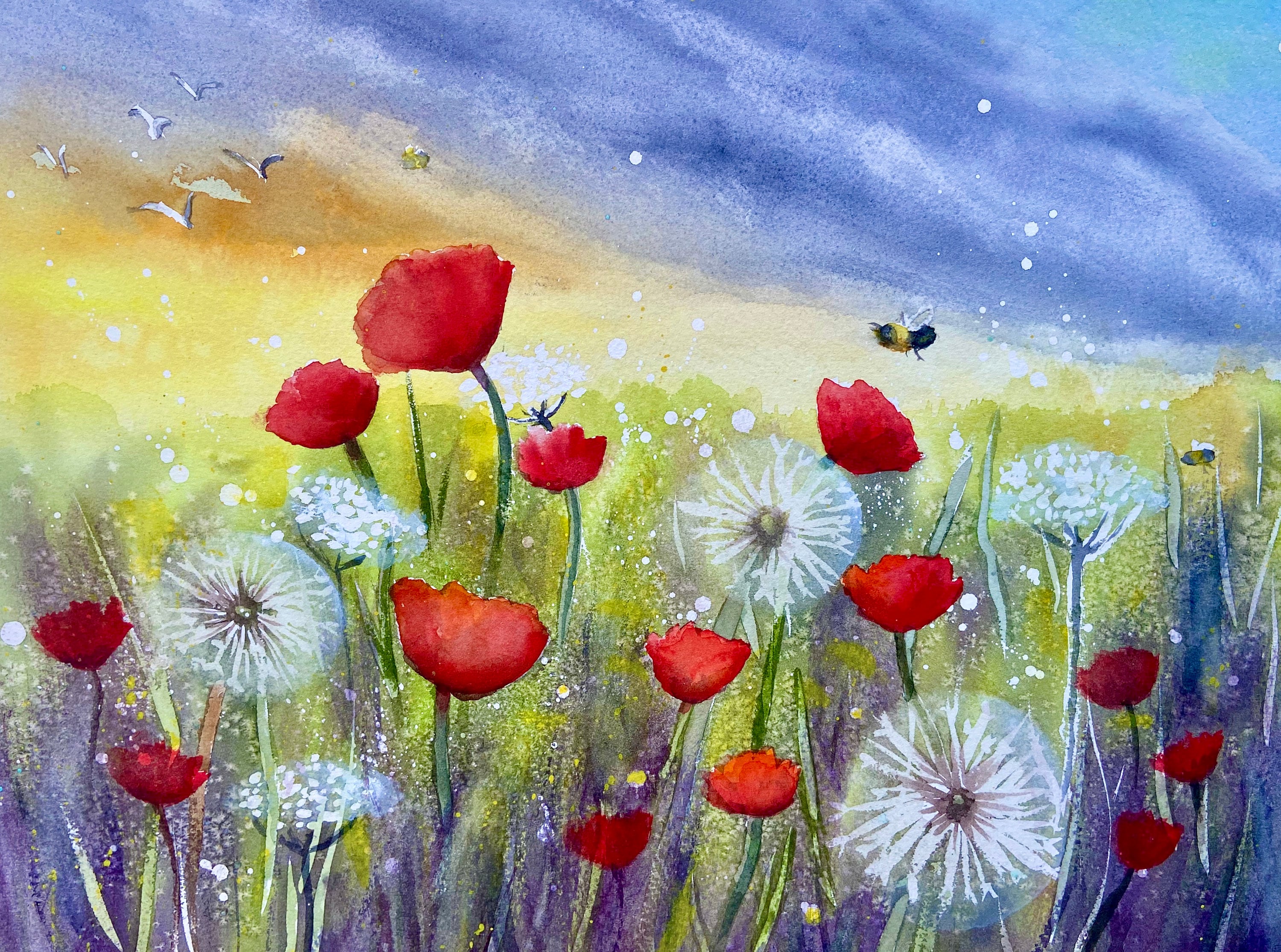  Flower meadow painting | Etsy