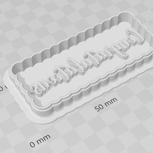 Digital Congratulations Cookie Cutter & Stamp STL 3D printable