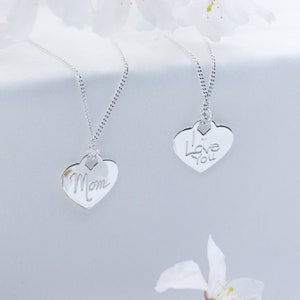 Sterling Silver &quot;Mom&quot; Charm Necklace