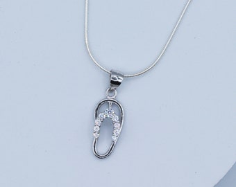 Flip Flop Beach Sandal Pendant Necklace