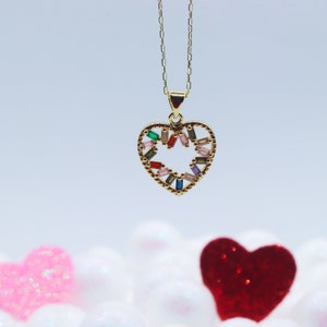 CZ heart pendant necklace