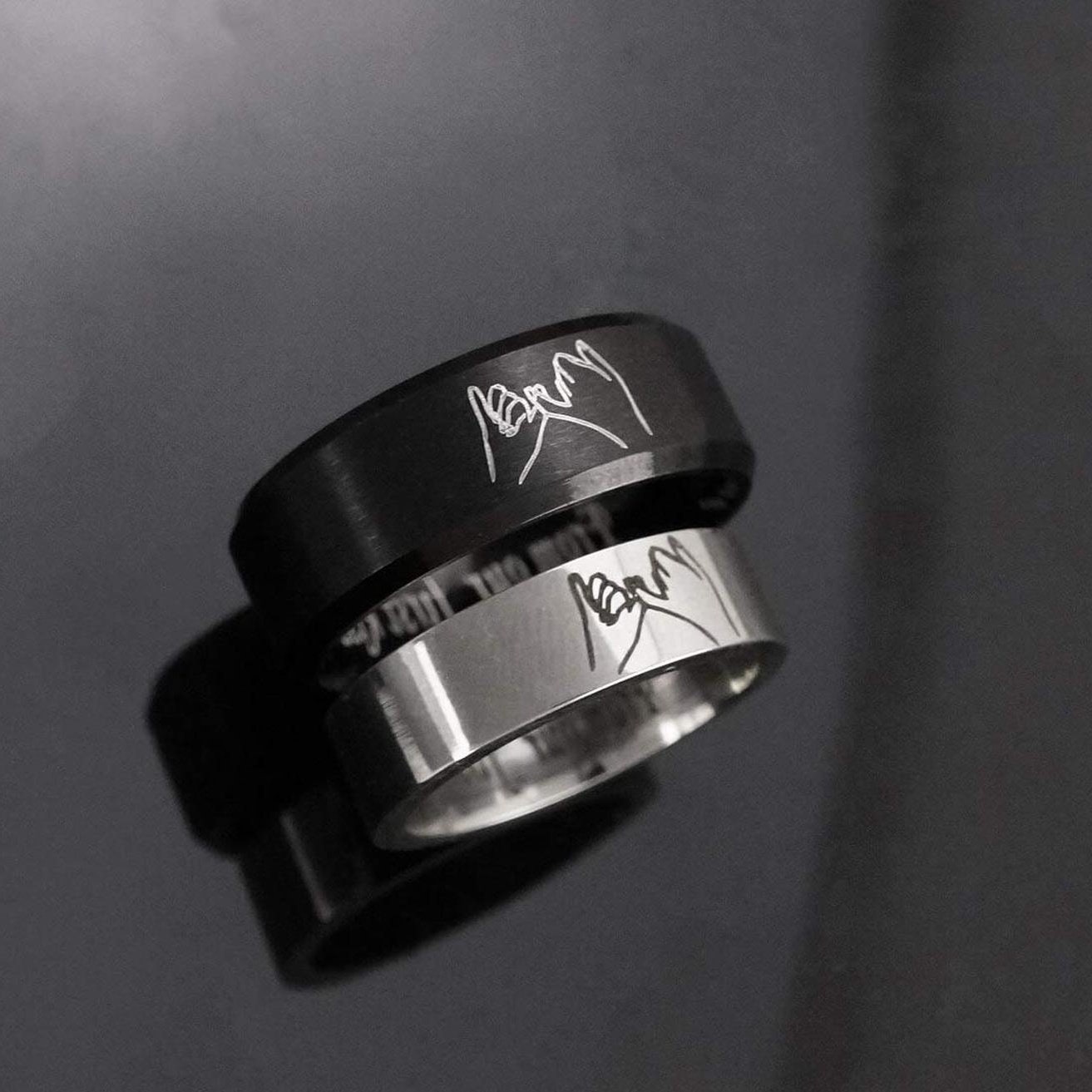 Pinky Promise Rings for Couple Friendship Jewelry Custom Etsy