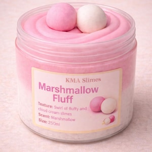 Marshmallow Fluff Cloud Slime DIY Kit – Soft Cloud Cream Slime, Pink & White Cotton Candy Scent, Fluffy ASMR Slime